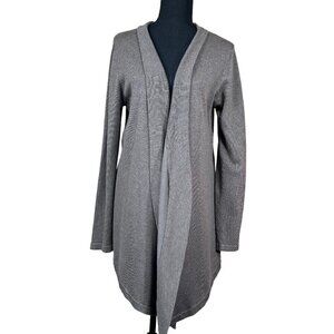 89th & Madison Gray Waterfall Long Cardigan Sweater Size L